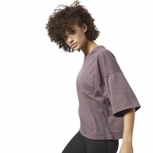 Reebok Training Supply Pocket T Shirt Damen - Lila - DE 693-SHT